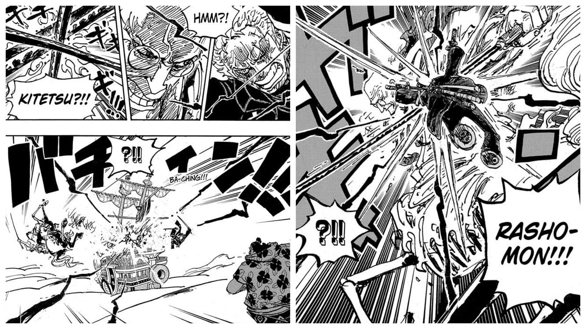 Zoro and Nusjuro's intense confrontation (Image via Shueisha)